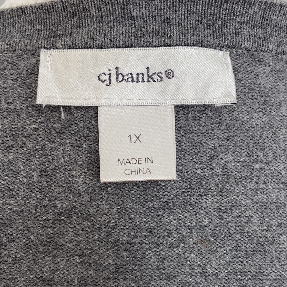CJ Banks Striped Cardigan Sweater Tank Set - Picture 6 of 8
